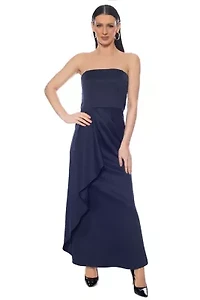 Strapless Drape Side Gown