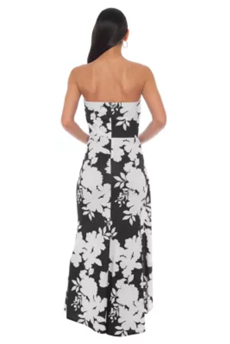 Strapless Drape Side Gown