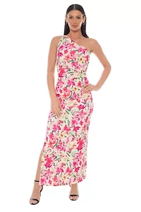 One Shoulder Rouched Side Gown