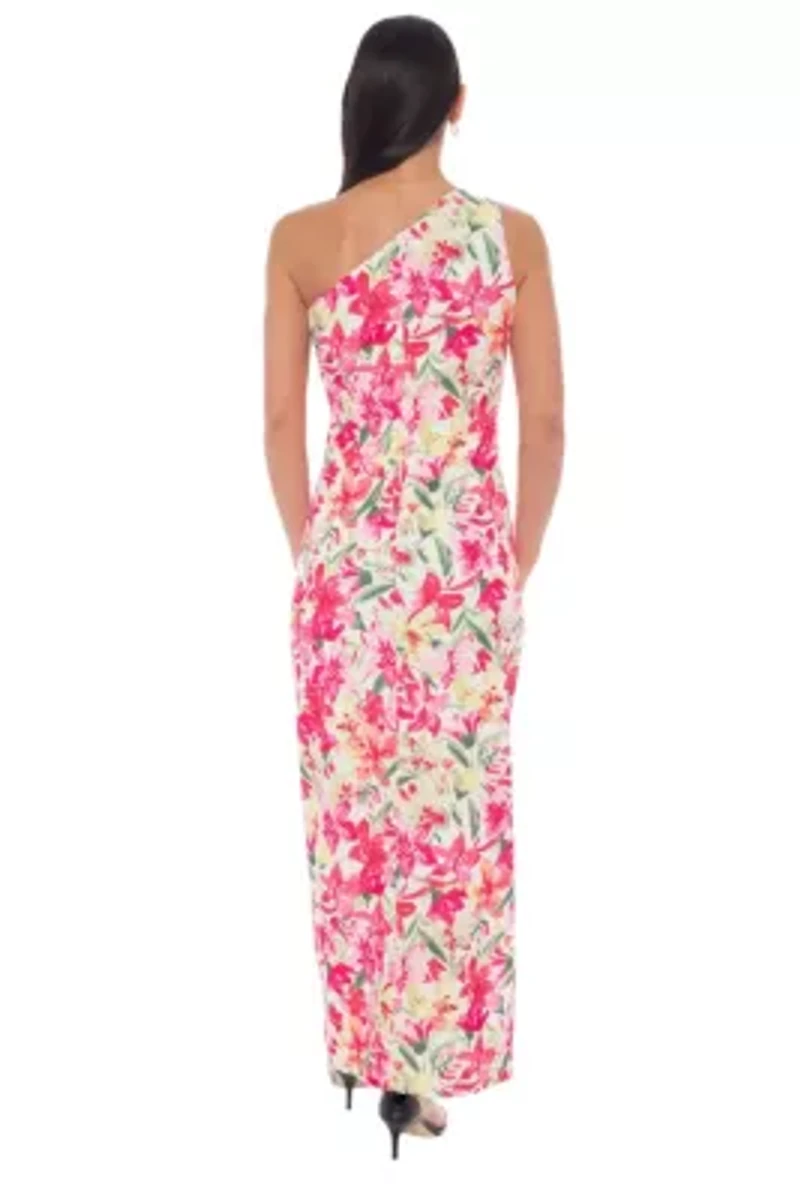 One Shoulder Rouched Side Gown