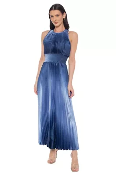 Charmeuse Umbra Halter Dress