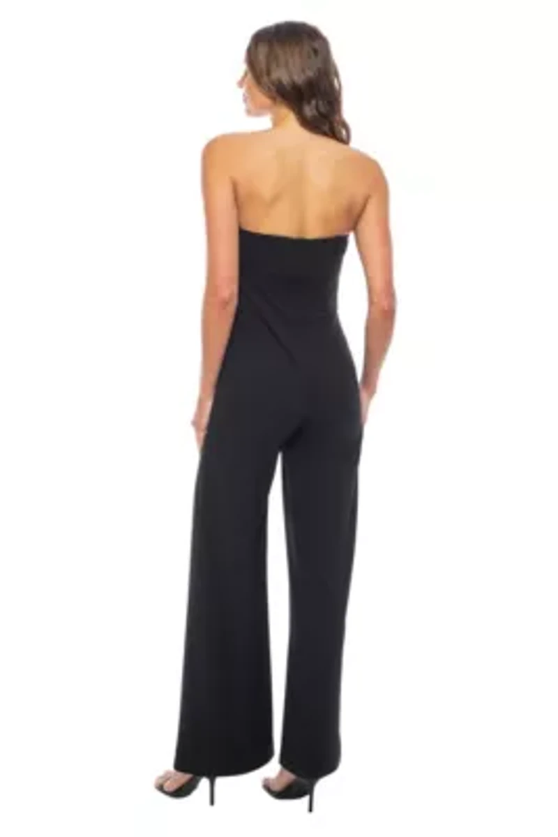 Scuba Crepe Beaded Bodice Jumpsuit