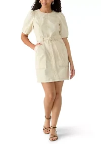 Women's Short Puff Sleeve Shift Dress