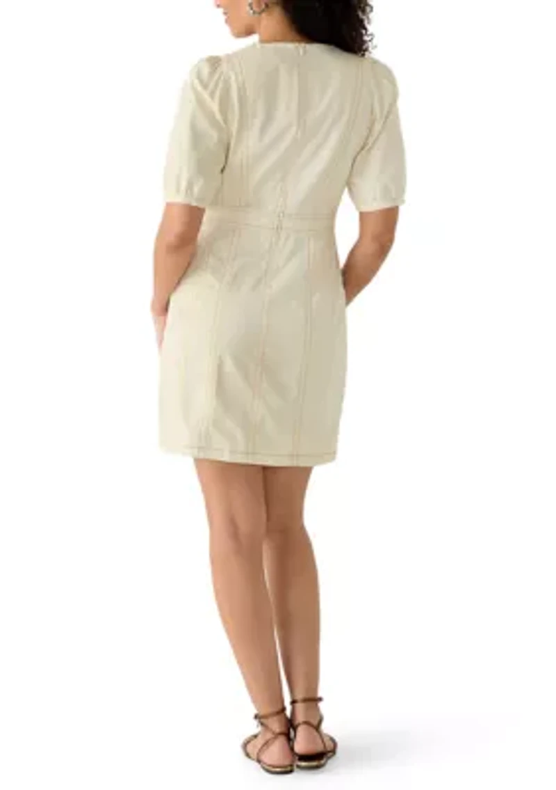 Women's Short Puff Sleeve Shift Dress