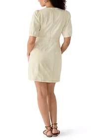 Women's Short Puff Sleeve Shift Dress