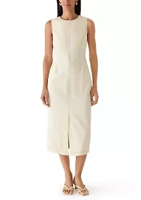 Women's Sleeveless Denim Sheath Midi Dress