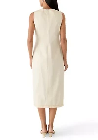 Women's Sleeveless Denim Sheath Midi Dress