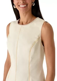 Women's Sleeveless Denim Sheath Midi Dress