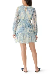 Women's Long Sleeve Printed A-Line Dress