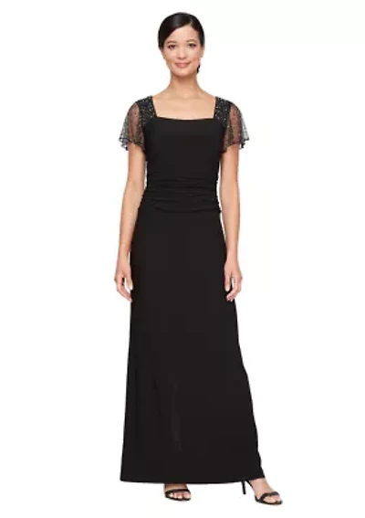 LONG RUCHED WAIST DRESS