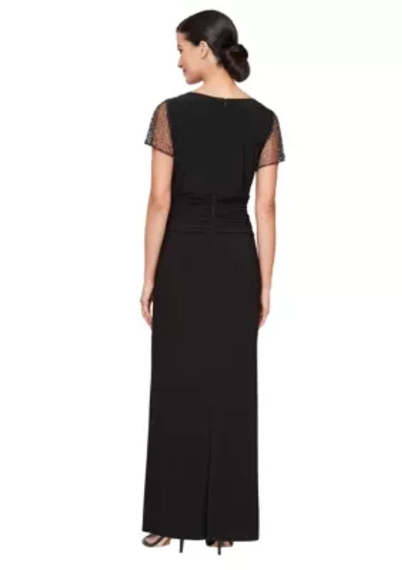 LONG RUCHED WAIST DRESS