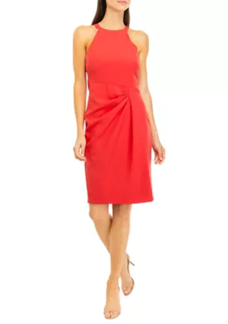Laguna Halter Side Tuck Bodycon Dress