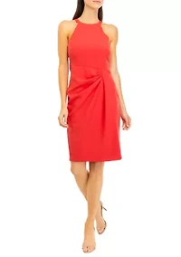 Laguna Halter Side Tuck Bodycon Dress