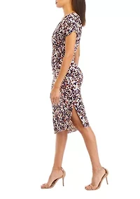 Women's V-Neck Printed Sheath Dress
