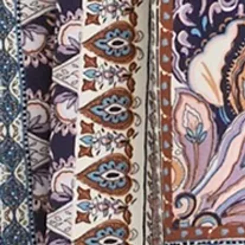 Women's Balloon Sleeve Mock Neck Printed Dress