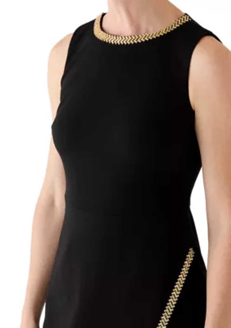Women's Sleeveless Scuba Sheath Dress