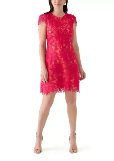 Women's Solid Lace Sheath Dress