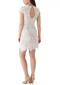 Women's Solid Lace Sheath Dress