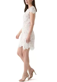 Women's Solid Lace Sheath Dress
