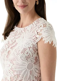Women's Solid Lace Sheath Dress