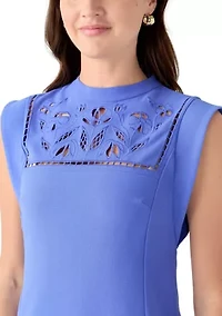 Women's Short Sleeve Floral Cutout Mini Dress
