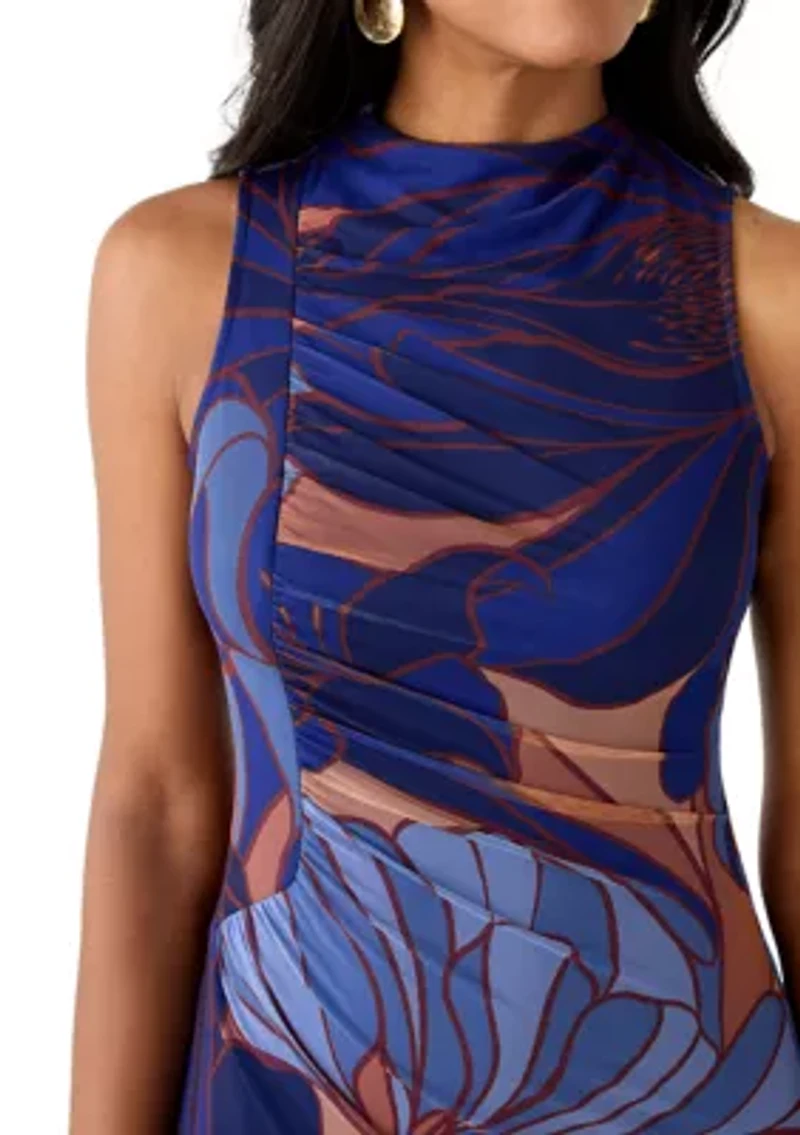 Women's Sleeveless Sheath Midi Dress