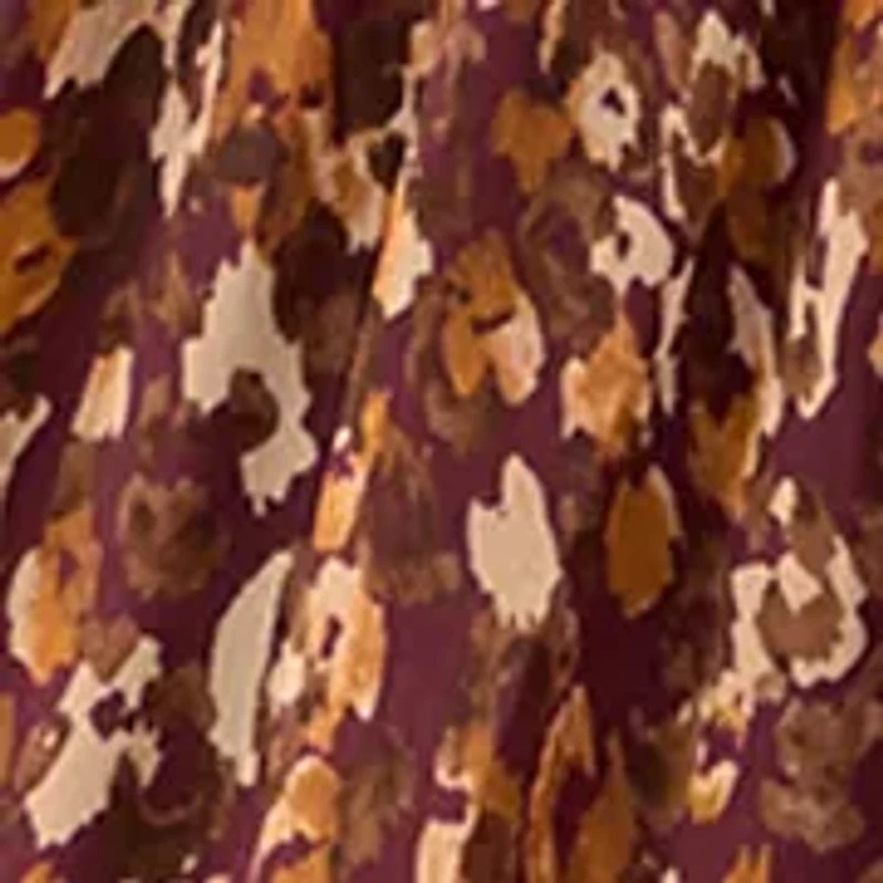 Women's 3/4 Sleeve Mock Neck Print A-Line Dress