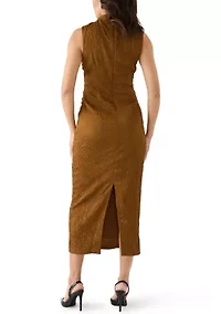 Women's Sleeveless Cowl Neck Maxi Sheath Dress