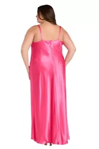 Long Satin Cowl Dress