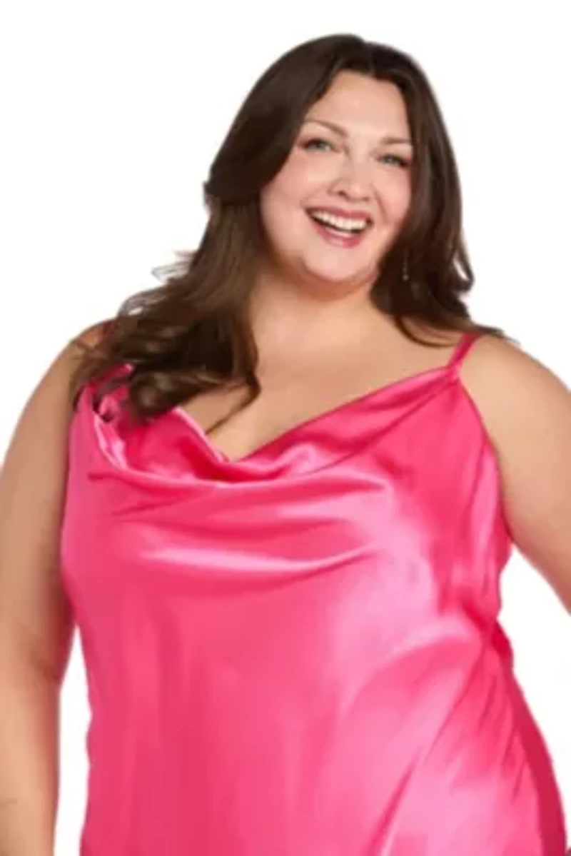 Long Satin Cowl Dress