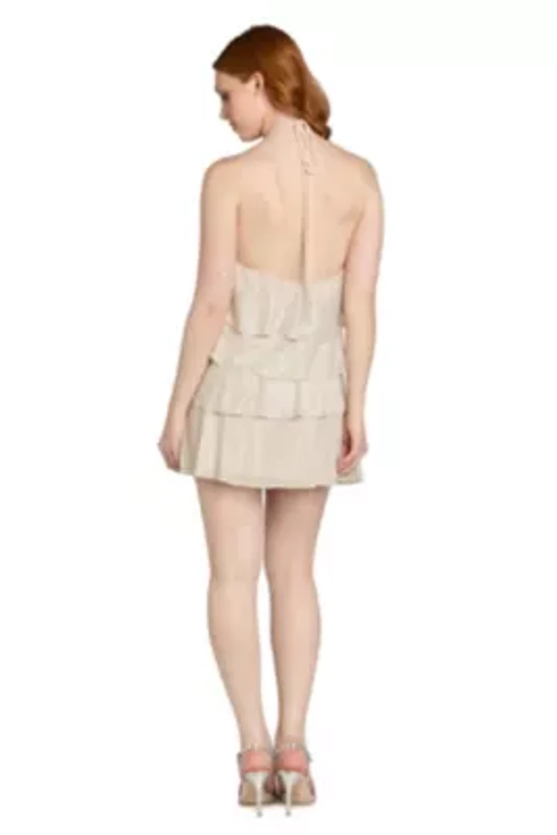 Short Glitter Tiered Dress
