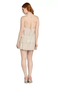 Short Glitter Tiered Dress