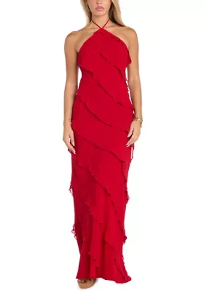 Sleeveless Halter Neck Gown