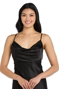 Satin Cowl Midi Dress