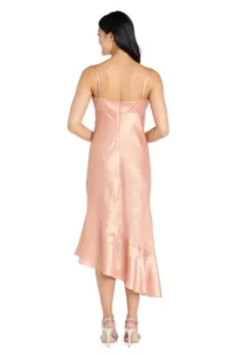 Midi Satin Ruffle Dress