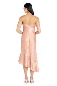 Midi Satin Ruffle Dress