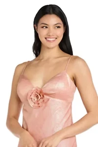 Midi Satin Ruffle Dress