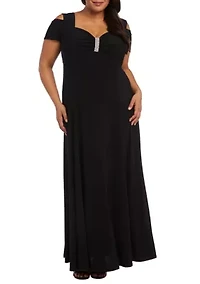 Plus Cold Shoulder Long Dress