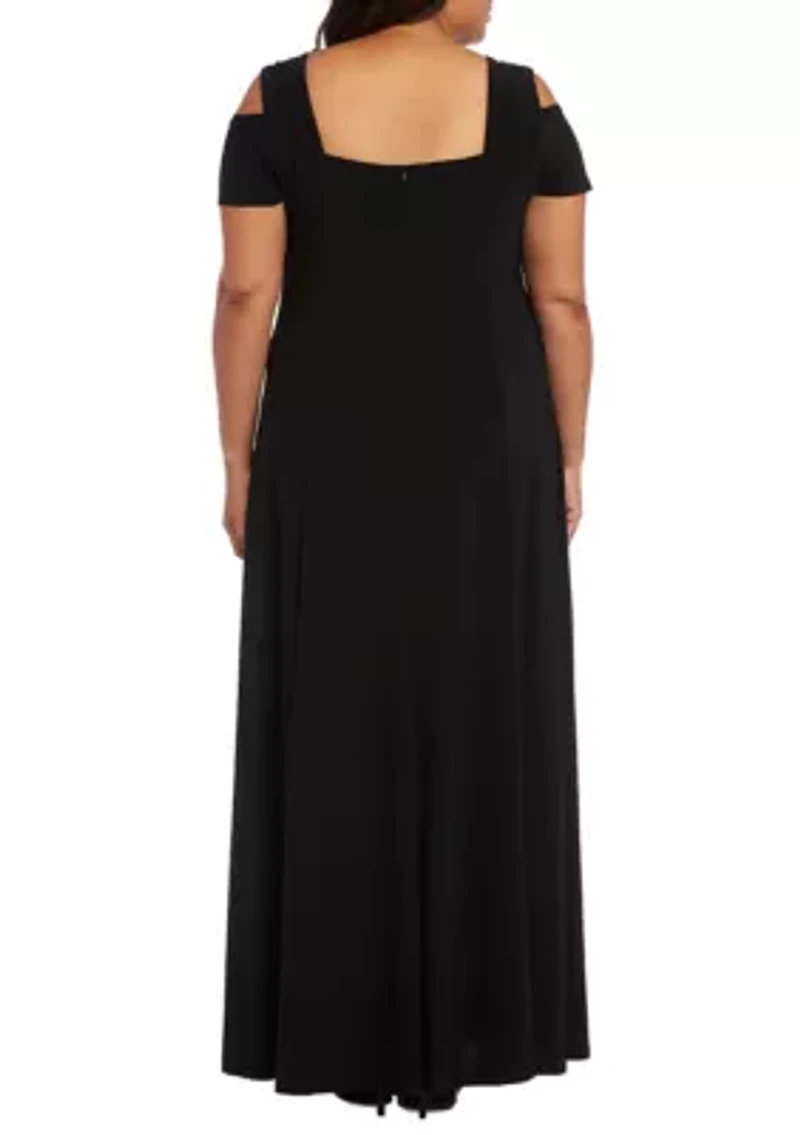 Plus Cold Shoulder Long Dress