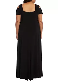 Plus Cold Shoulder Long Dress