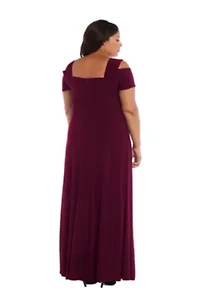Plus Cold Shoulder Long Dress