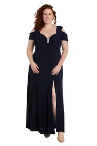 Plus Cold Shoulder Long Dress