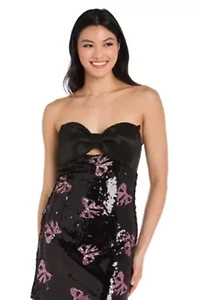 Strapless Bow Sequin Mini Dress