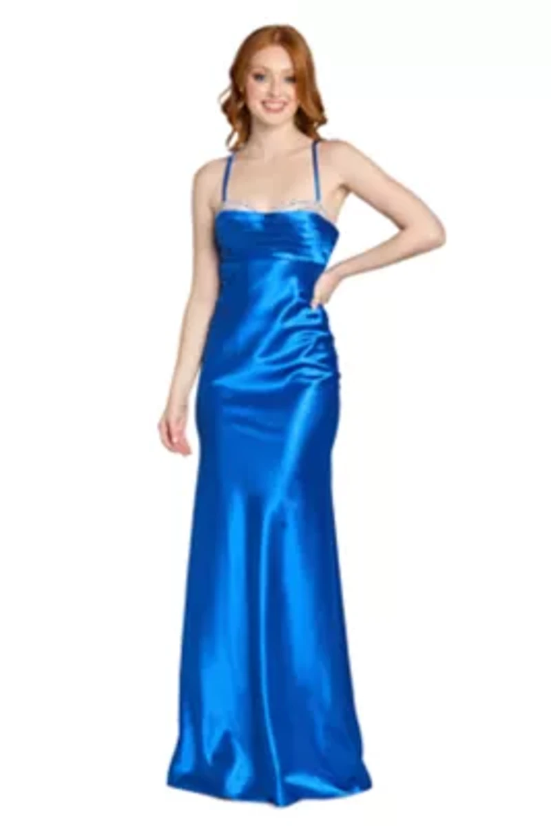 Stretch Satin Long Dress