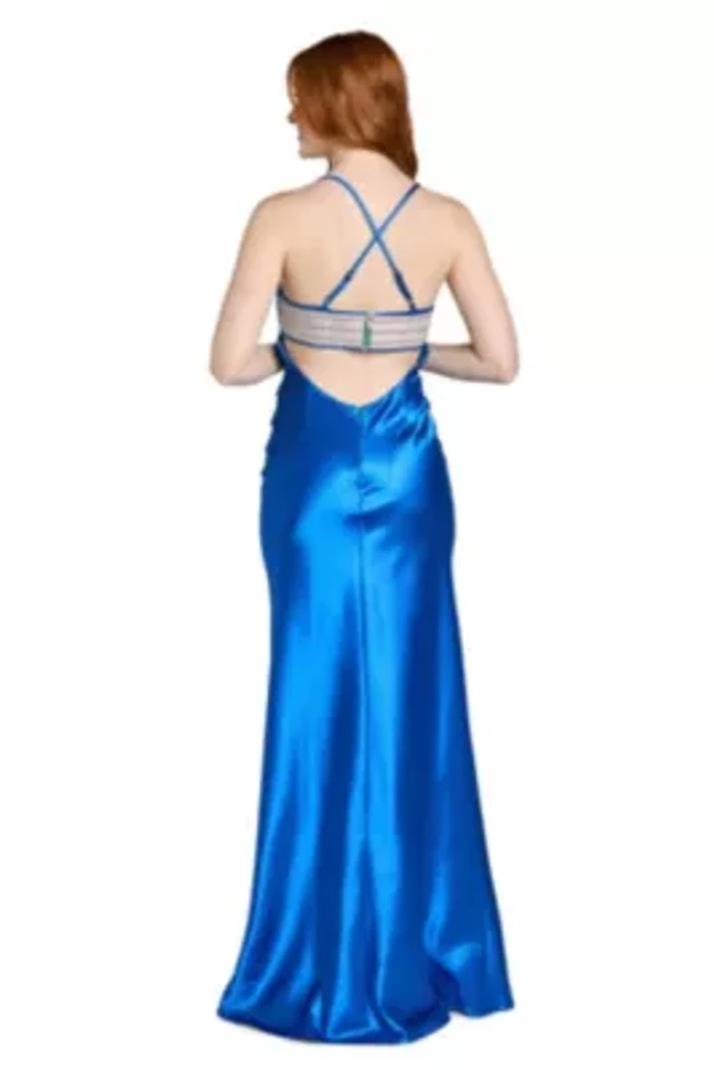 Stretch Satin Long Dress
