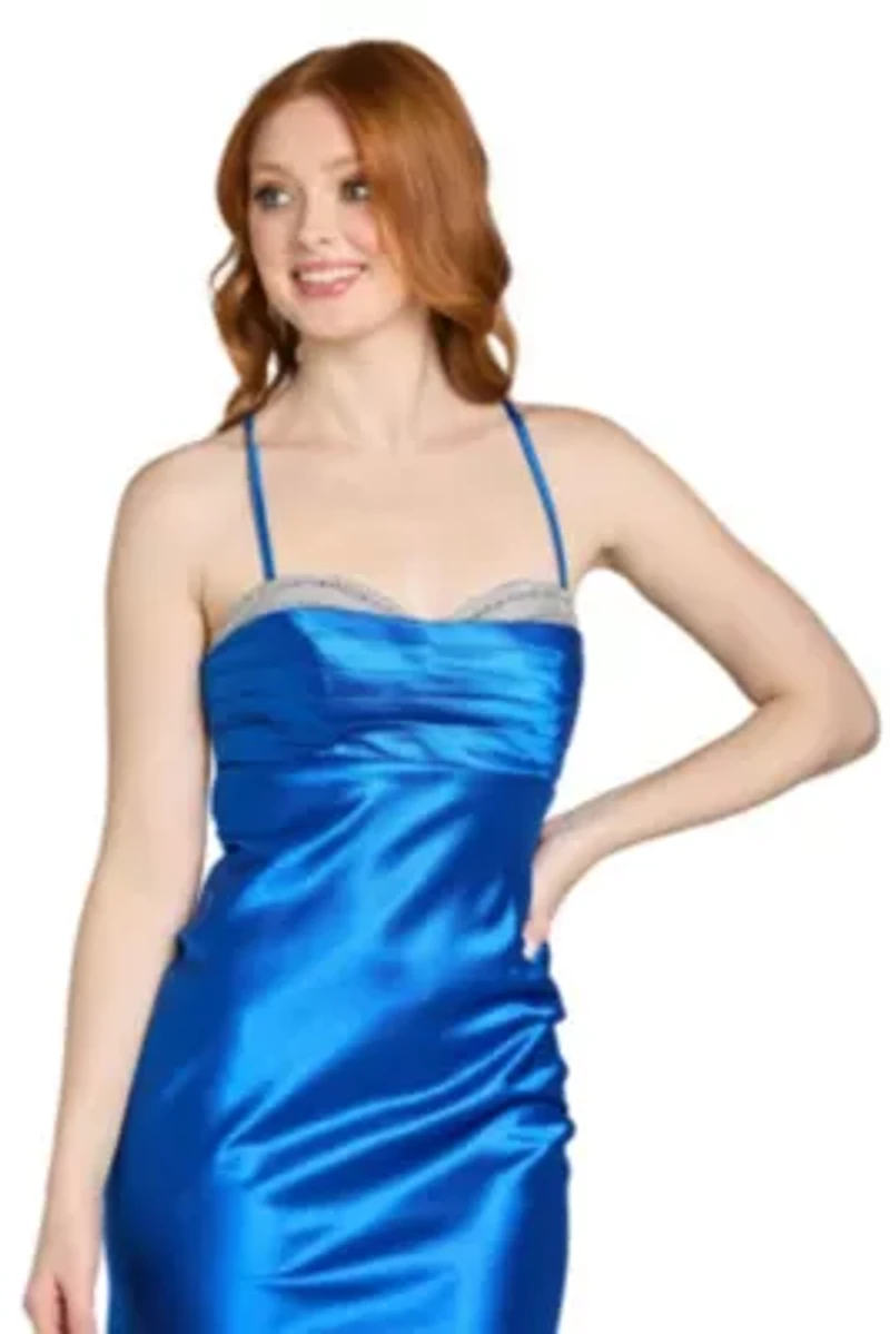 Stretch Satin Long Dress