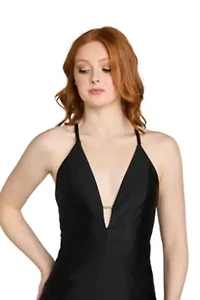 Long Stretch Satin Dress