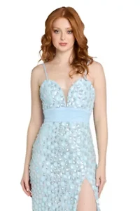 Long 3D Sequin Dress