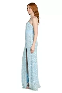 Long 3D Sequin Dress