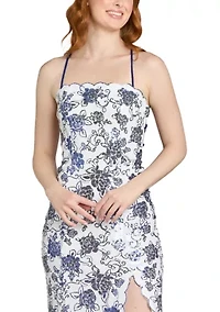 Women's Sleeveless Scalloped Sequin Gown